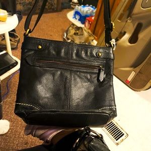 Born “Izabel” Bucket Crossbody In ButteryBlack Pebbled Leather Classic